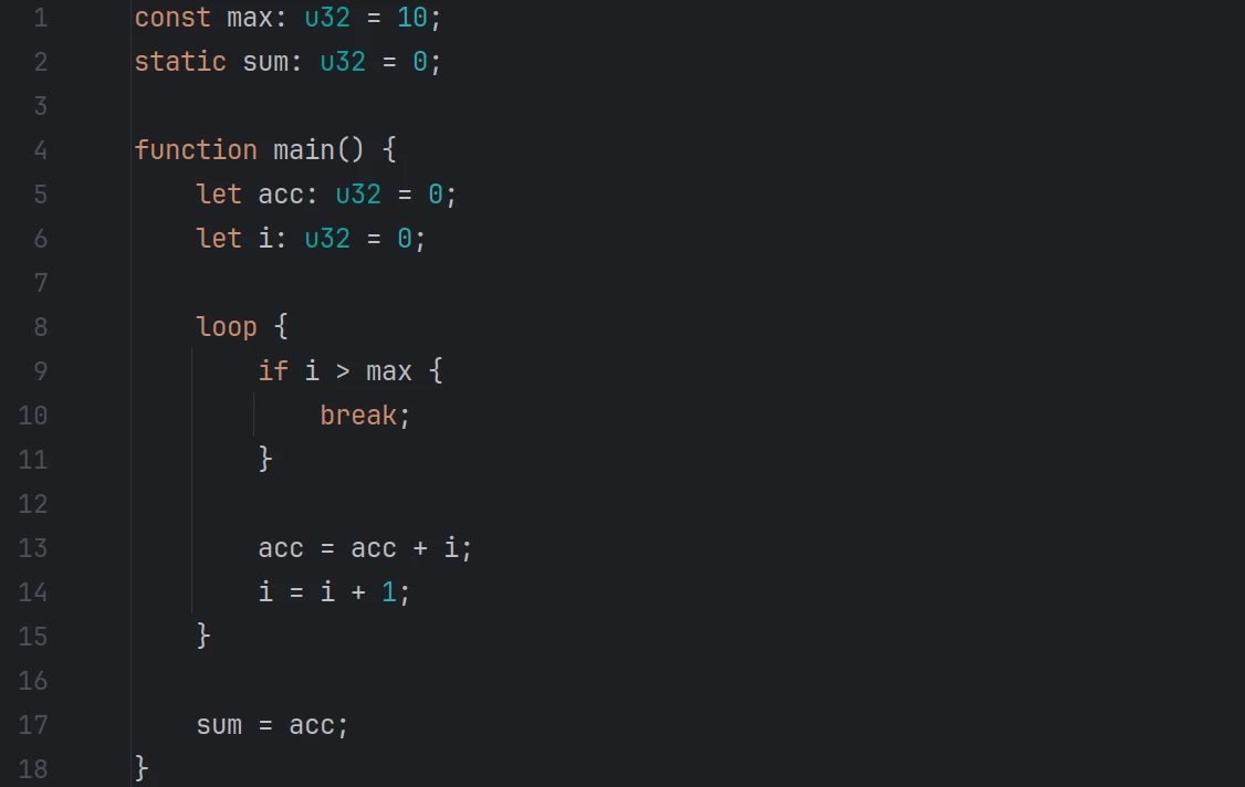 A screenshot of SLL code.